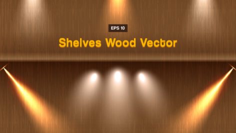 Shelves Wood Background With Lighting