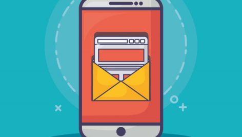 Smartphone With Email Marketing Related Icons