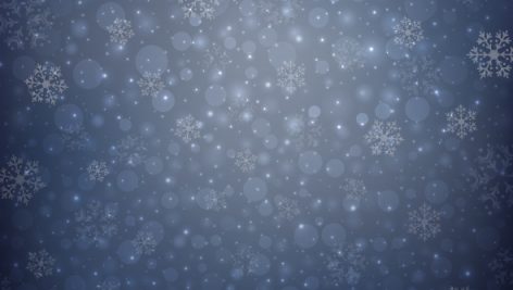 Snowflakes Of Winter Christmas In Dark Blue Background