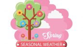 Spring Season Design With Floral Tree Icon