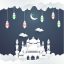 The Beauty Of Ramadan Kareem With The Illustration Of The Mosque And The Moon Paper Art S