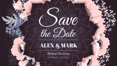 Wedding Invitation Card Suite With Flower Template
