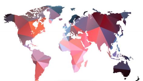 World Map Made With Geometric Shapes