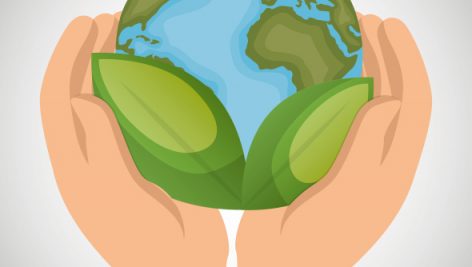 World With Leaves Hands Holds Ecology Icon
