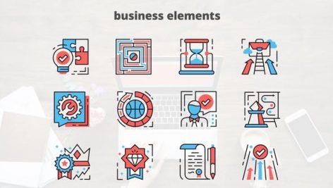 Preview Business Elements Thin Line Icons 23455639