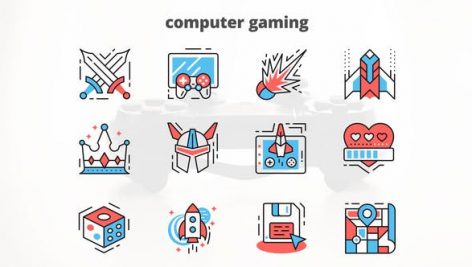 Preview Computer Gaming Thin Line Icons 23455739