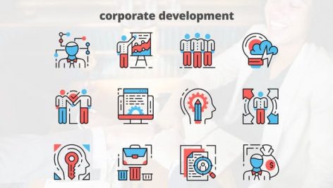 Preview Corporate Development Thin Line Icons 23454835
