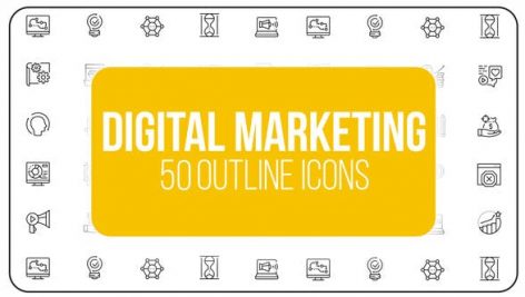 Preview Digital Marketing 50 Thin Line Icons 23150997