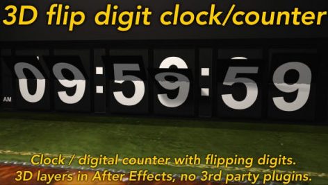 Preview Flipping Clock 3D Counter With Split Flap Flip Digit Numbers 8105331