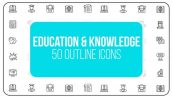 Preview Education Knowledge 50 Thin Line Icons 23172162