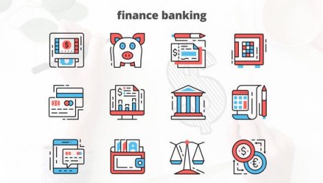 Preview Finance Banking Thin Line Icons 23454822