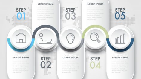 Freepik 5 Steps Modern And Clean Business Infographics Design Template