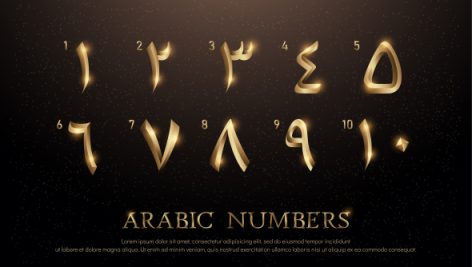 Freepik Arabian Number Font Set Of Elegant Gold Colored Metal Chrome
