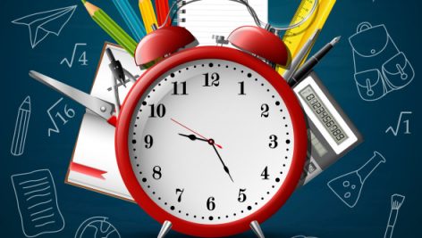 Freepik Back To School Background With Red Alarm Clock And School Supplies