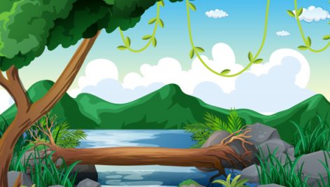 Freepik Background Scene With River In Forest