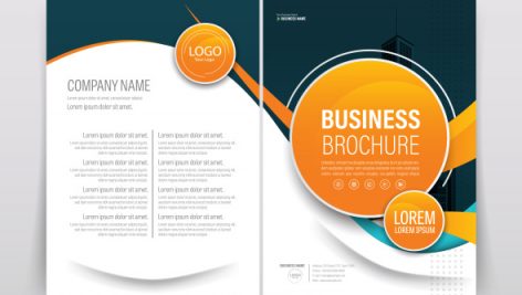 Freepik Business Brochure Template With Orange Circle Shapes