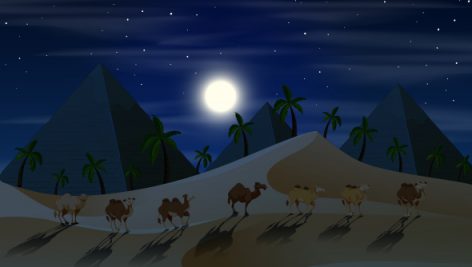 Freepik Camels Caravan In Desert At Night
