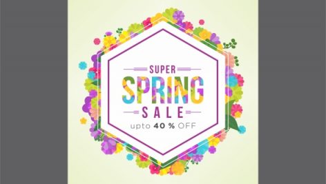 Freepik Colorful Hexagonal Spring Poster With Soft Green Background