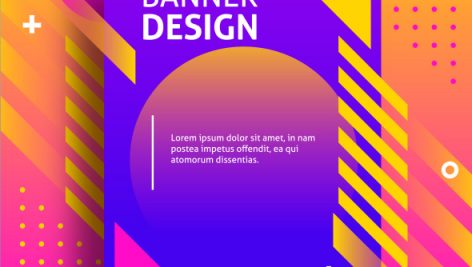 Freepik Creative Colored Banner With Modern Shapes