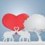 Freepik Elephants Show The Love On The Gray Grass With Heart Background