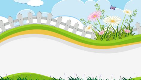 Freepik Flower Fence And Hill Template