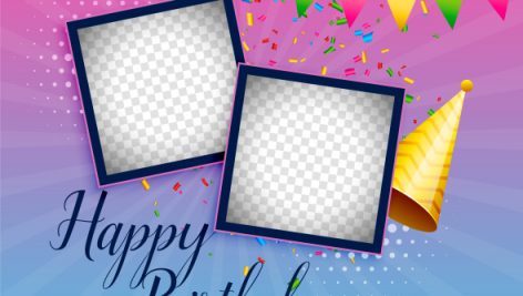 Freepik Happy Birthday Celebration Background With Photo Frame