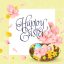 Freepik Happy Easter Lettering With Tender Flowers
