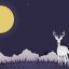 Freepik Illustration Deer On Grass Field At Night Paper Sculpture