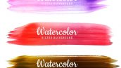 Freepik Modern Colorful Hand Draw Watercolor Stroke Design Set