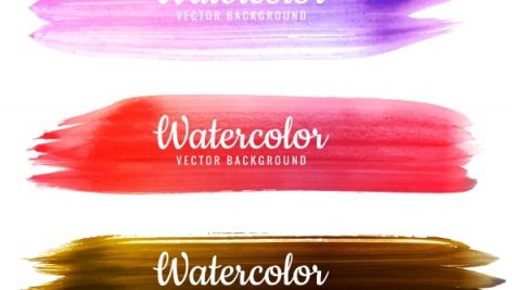 Freepik Modern Colorful Hand Draw Watercolor Stroke Design Set
