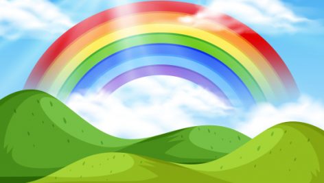 Freepik Nature Scene With Rainbow Over The Hills