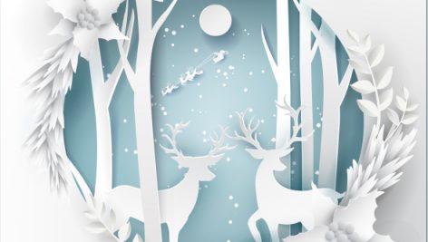 Freepik Paper Art Landscape With Reindeer