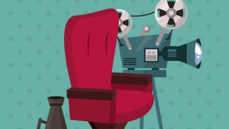 Freepik Poster Of Cinema With Movie Projector And Director Chair