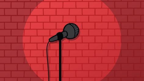 Freepik Red Brick Spotlight Stand Up Comedy Stage