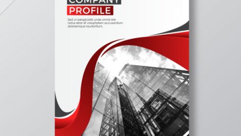 Freepik Red Modern Company Profile Cover Abstract Design
