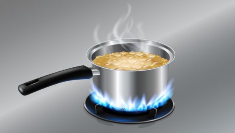 Freepik Stainless Steel Soup Pot Boiling Water On The Gas Stove