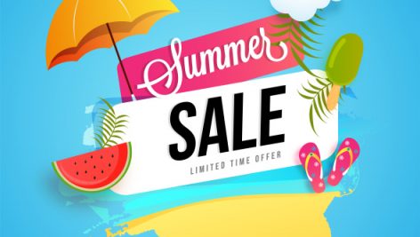 Freepik Summer Sale Banner Design With Stylish Watermelon Slice