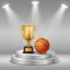 Freepik Trophy And Basket Ball With Winner Background Illustration
