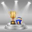 Freepik Trophy And Volleyball With Winner Background Illustration