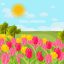 Freepik Tulip Flowers Field Illustration