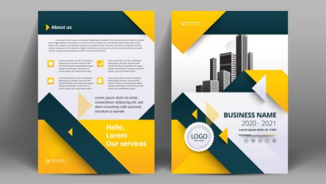 Freepik A4 Brochure Layout Template With Yellow And Gray