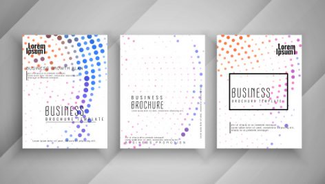 Freepik Abstract Colorful Halftone Business Brochure Set