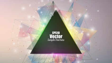 Freepik Abstract Triangle Banner With Molecules And Place For Text