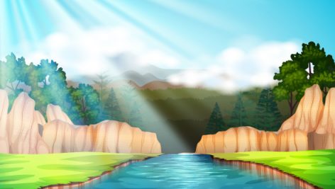 Freepik Background Scene With River And Forest