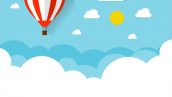 Freepik Balloon And Cloud In The Blue Sky With Flat Design