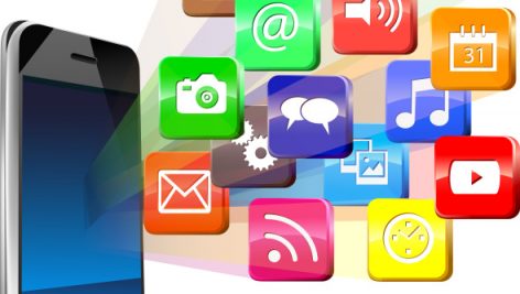 Freepik Black Smartphone With Application Icons On White Background