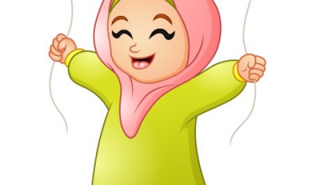 Freepik Cartoon Muslim Girl Holding Balloon