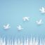 Freepik Duck Or Teal Birds Flying Over The Grass In The Sky On Blue Background