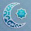 Freepik Eid Greeting Card Background Blue Crescent