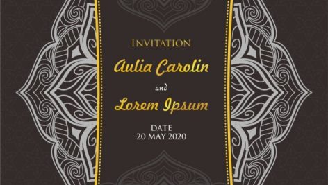 Freepik Elegant Black And Golden Wedding Invitation